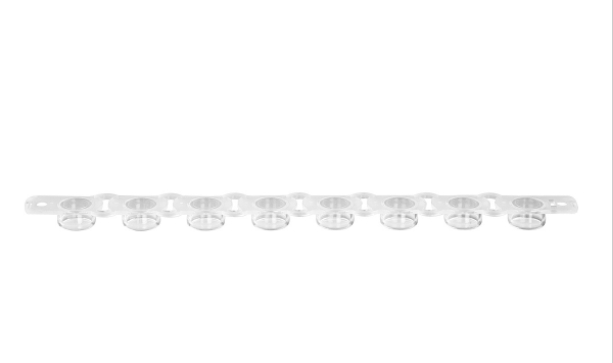 Axygen® PCR 1 x 8联排管平盖，适配0.2 mL PCR联排管，超透明，非灭菌