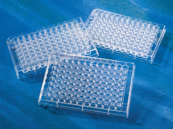 Corning® 96孔透明平底聚苯乙烯微孔板，经TC处理，独立包装，带盖，无菌